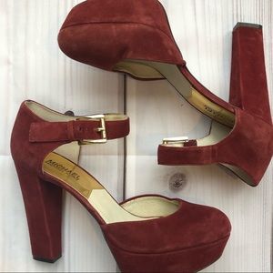 Michael Kors Maroon Velvet Platform Heel